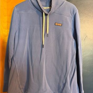 Vineyard Vines Light Blue Pullover Hoodie with Cream Drawstrings